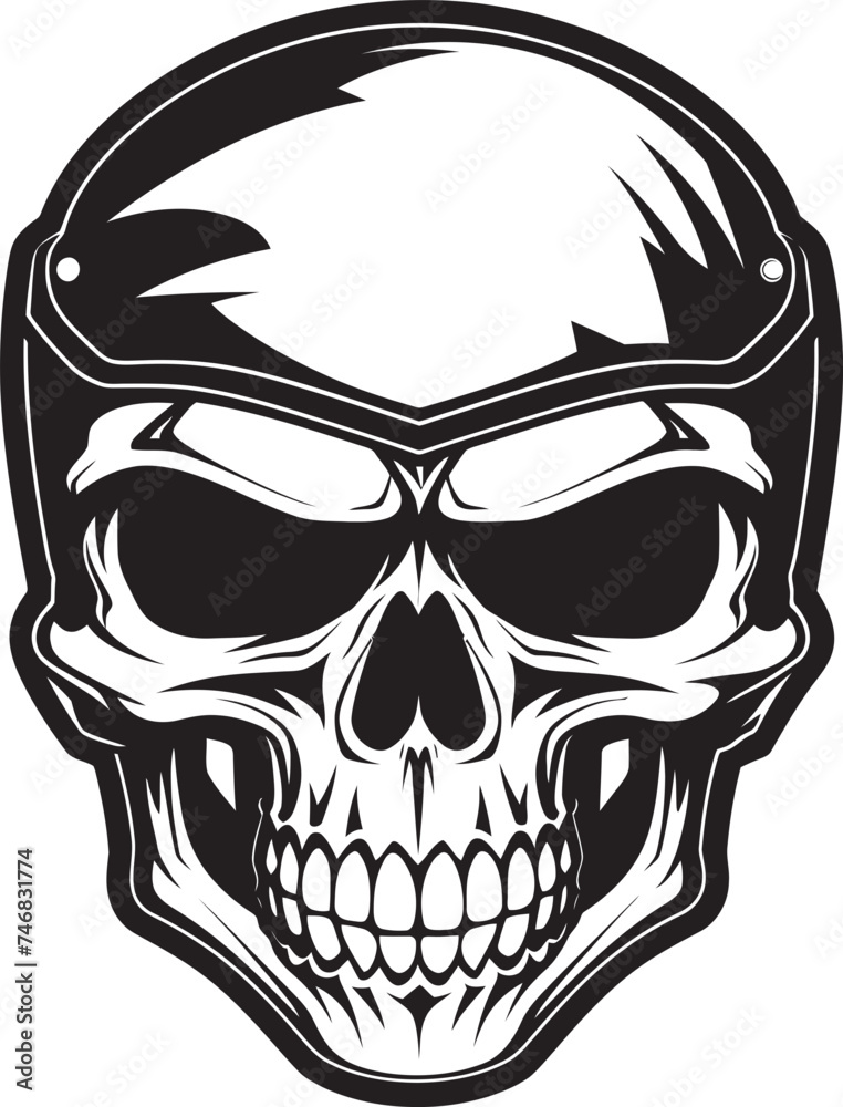 SkeleDefender Vector Icon with Skull in Helmet BoneSentinel Helmeted Skull Logo Design