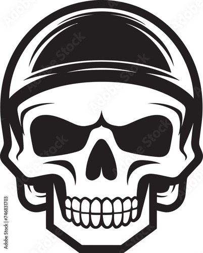 BoneArmor Helmeted Skull Logo Design SkullGuard Vector Logo with Skull in Helmet photo