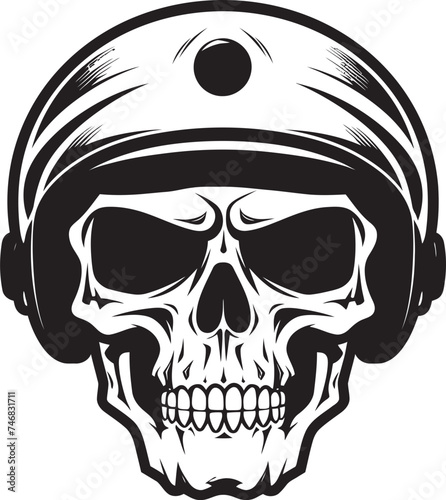 SkullGuard Vector Logo with Skull in Helmet HelmGuardian Helmeted Skull Icon Graphic photo
