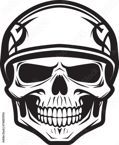 Fototapeta Naklejka Na Ścianę i Meble -  DefenderDome Helmeted Skull Graphic Logo SentrySecure Helmeted Skull Vector Icon