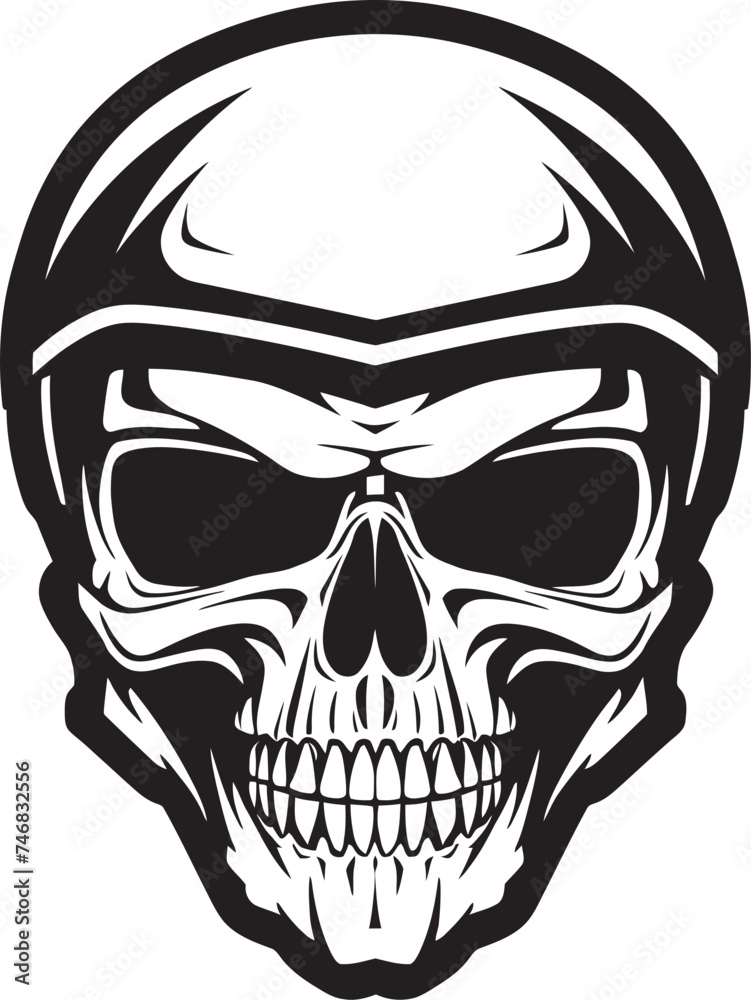 Fototapeta premium BoneGuard Helmeted Skull Logo Design Skull Sentry Vector Logo with Skull in Helmet