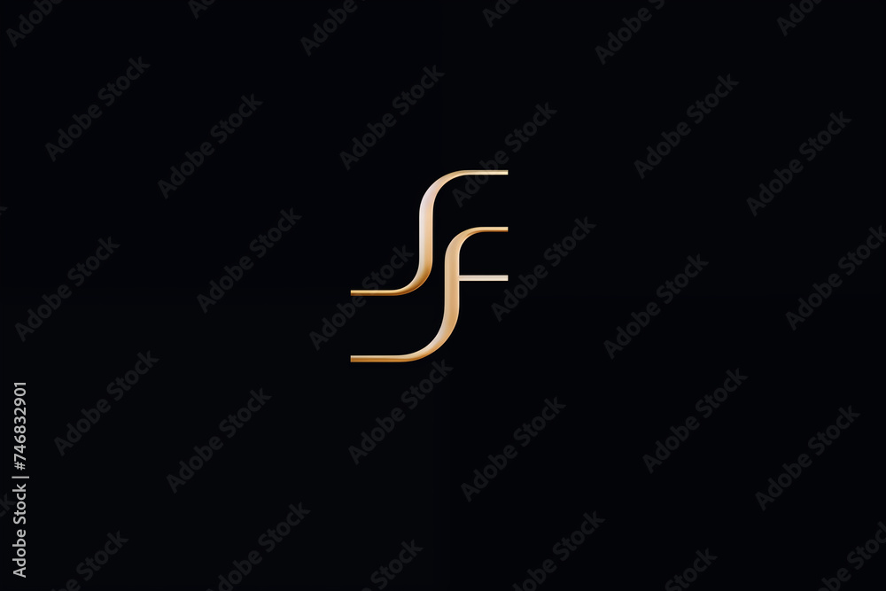 Elegant, Neutral-Colored JF Monogram: Representing Sophistication & Simplicity in Design
