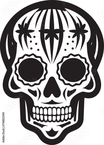 Prickled Peril Skull and Cactus Icon Design Cacti Cranium Vector Design of Skull with Cactus