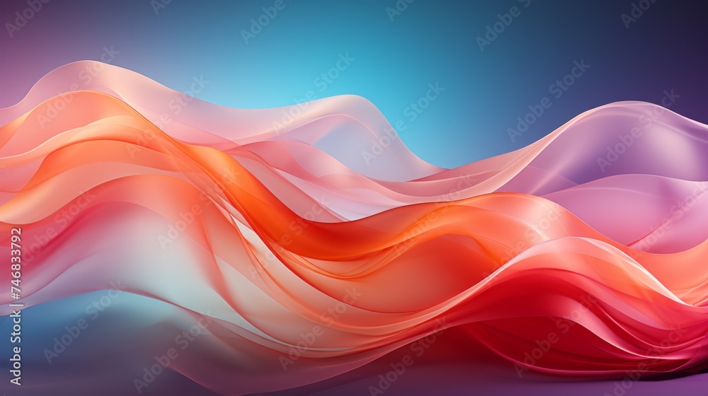 Purple, red and orange light lines and waves on a blue background. Purple, red and orange light lines and waves on a blue background.
