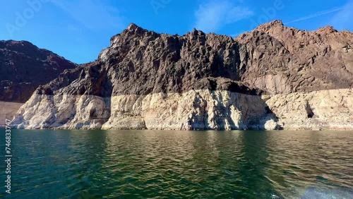 Bathtub ring, showing low water levels at Lake Mead National Recreation Area near Las Vegas, Nevada Nevada