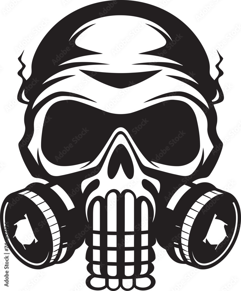 Bio Skull Sentinel Gas Mask Adorned Skull Graphic Logo Toxicity Guardian Vector Logo with Skull in Gas Mask Bio Skull Sentinel Gas Mask Adorned Skull Graphic Logo Toxicity Guardian Vector Logo with Skull in Gas Mask