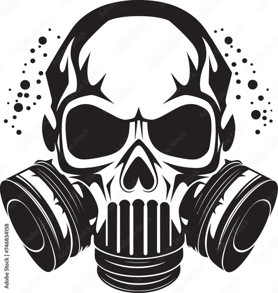 Contamination Crusader Vector Icon with Gas Masked Skull Masked Mortality Gas Mask Clad Skull Graphic Logo Contamination Crusader Vector Icon with Gas Masked Skull Masked Mortality Gas Mask Clad Skull Graphic Logo