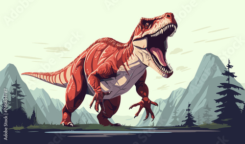 Giganotosaurus vector flat minimalistic isolated illustration © Viacheslav