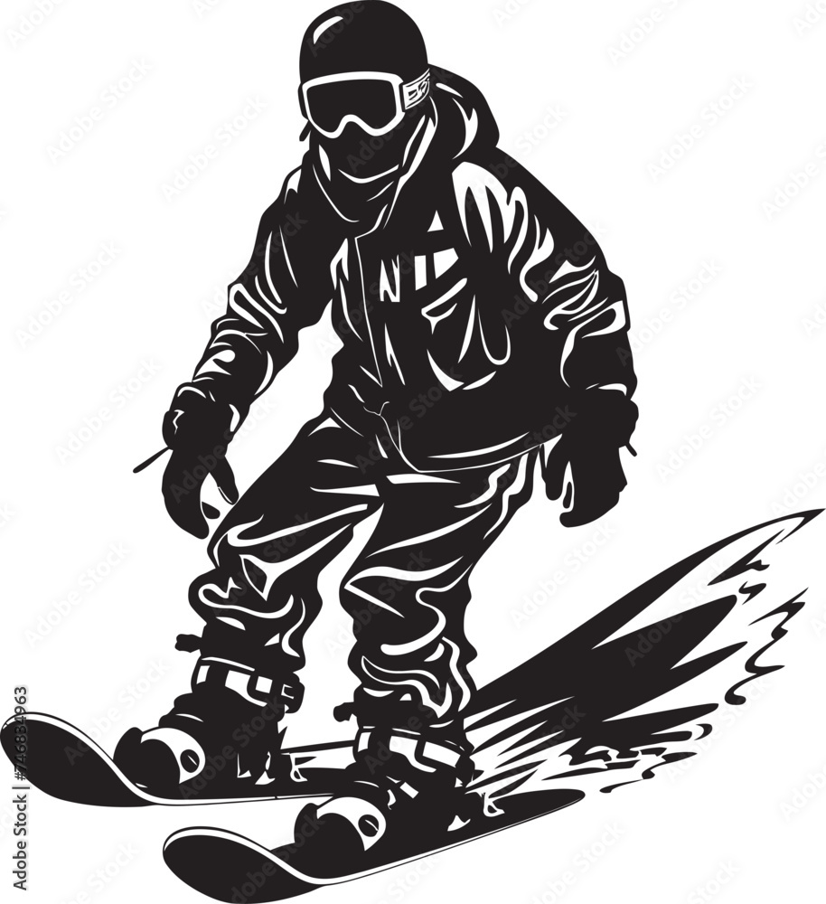 Glacier Glide Vector Icon of Snowboarding Man Summit Swoosh Snowboarding Man Icon Design Glacier Glide Vector Icon of Snowboarding Man Summit Swoosh Snowboarding Man Icon Design