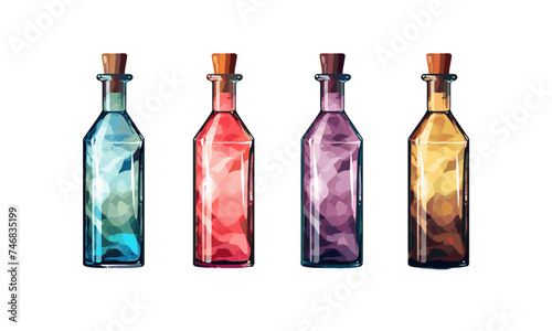 Glass bottles isolated vector style on isolated background illustration