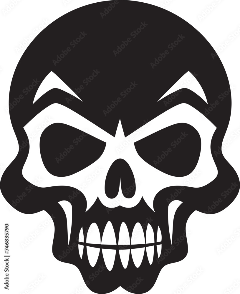Fototapeta premium Venomous Visage Vector Logo featuring Toxic Skull Contaminated Cranium Toxic Skull Icon Design