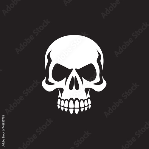 Radioactive Remains Vector Icon of Toxic Skull Chemical Contour Graphic Design with Toxic Skull Icon
