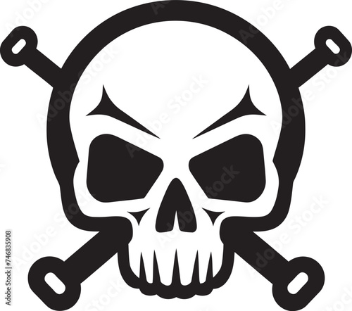Hazardous Head Graphic Icon of Toxic Skull Venomous Visage Vector Logo featuring Toxic Skull