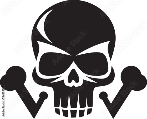Radioactive Remains Vector Icon of Toxic Skull Chemical Contour Graphic Design with Toxic Skull Icon