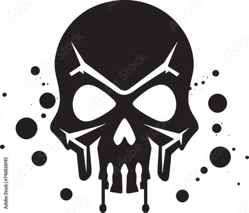 Chemical Contour Graphic Design with Toxic Skull Icon Virulent Visage Toxic Skull Vector Logo