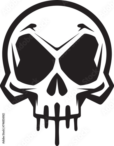 Chemical Contour Graphic Design with Toxic Skull Icon Virulent Visage Toxic Skull Vector Logo