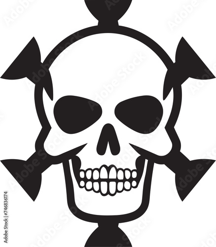 Lethal Mark Toxic Skull Logo Design Icon Radioactive Remains Vector Toxic Skull Icon