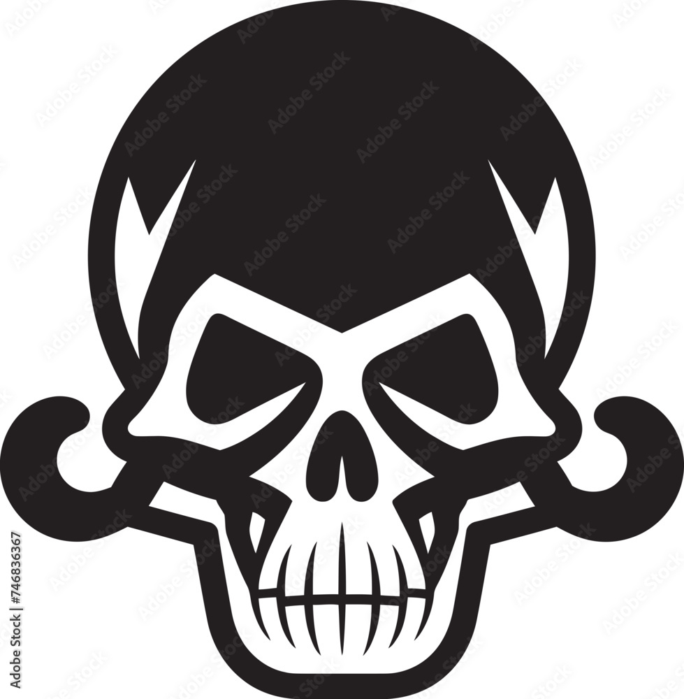 Fototapeta premium Chemical Contour Graphic Design with Toxic Skull Virulent Visage Toxic Skull Vector Logo