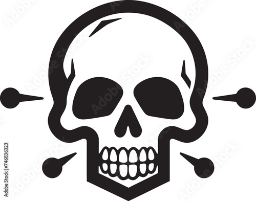 Radioactive Remains Vector Toxic Skull Icon Chemical Contour Graphic Design with Toxic Skull