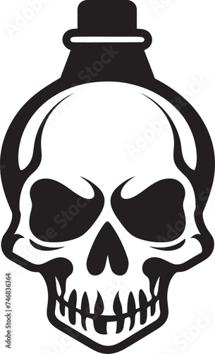 Lethal Emblem Toxic Skull Logo Design Icon Radioactive Remains Vector Icon of Toxic Skull