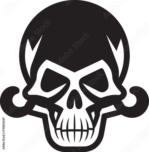 Chemical Contour Graphic Design with Toxic Skull Virulent Visage Toxic Skull Vector Logo