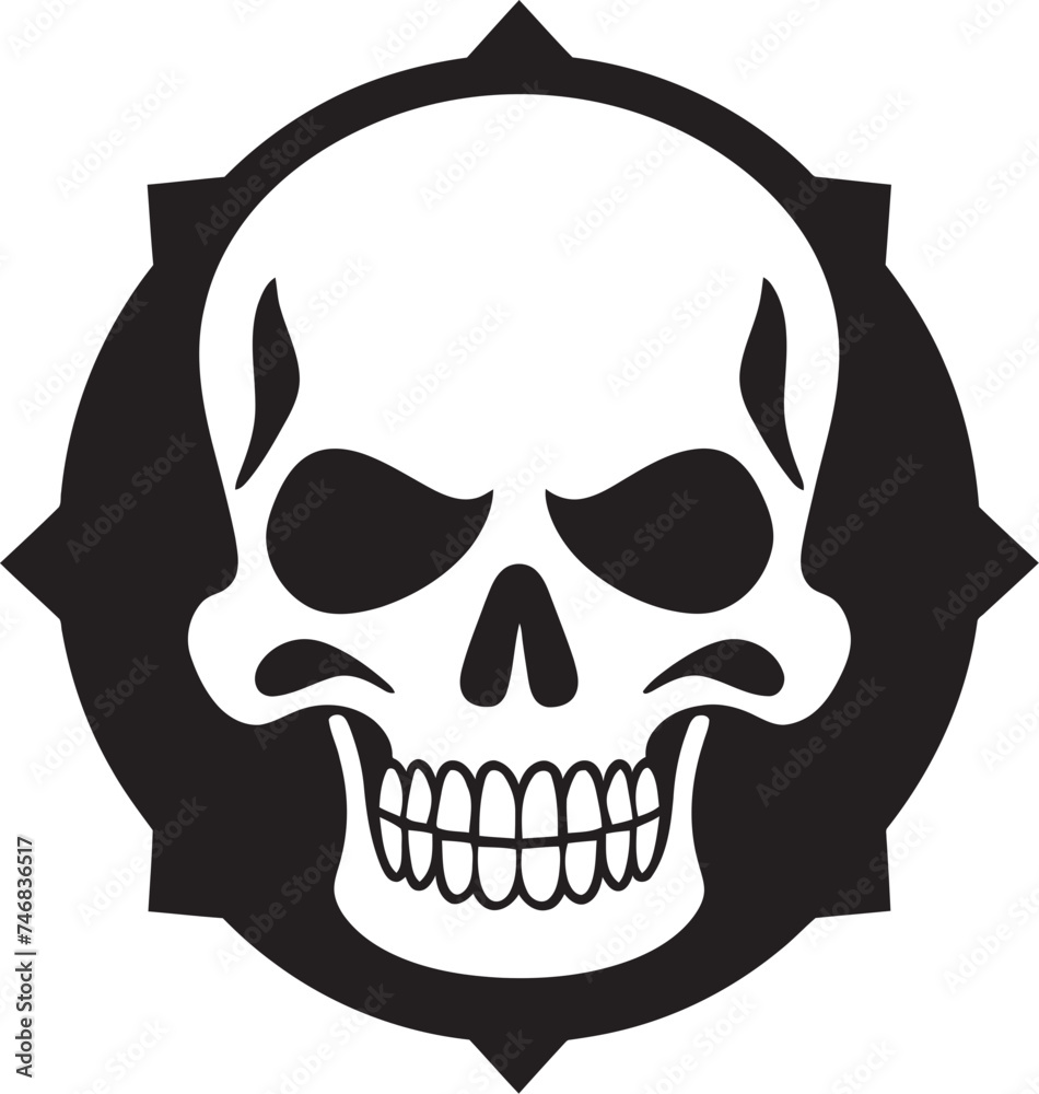 Fototapeta premium Poisonous Profile Vector Logo featuring Toxic Skull Contaminated Cranium Toxic Skull Icon Design