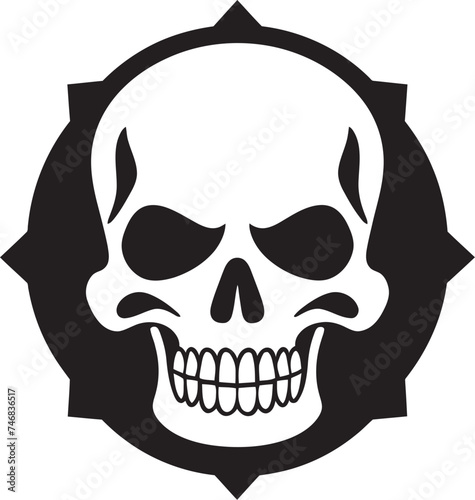 Fototapeta Naklejka Na Ścianę i Meble -  Poisonous Profile Vector Logo featuring Toxic Skull Contaminated Cranium Toxic Skull Icon Design