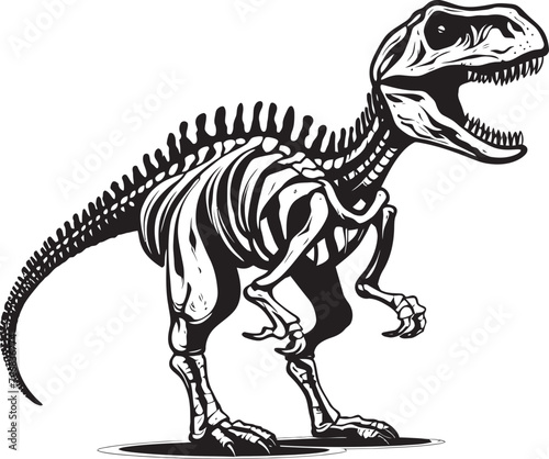 Prehistoric Pride T Rex Skeleton Graphic Emblem Paleontological Prestige Tyrannosaurus Icon Design