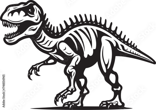 Ancient Apex T Rex Graphic Design Paleontological Majesty Vector T Rex Skeleton
