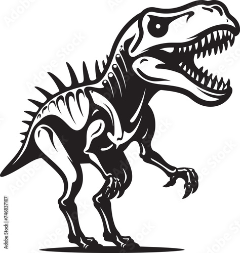 Jurassic Jewel T Rex Skeleton Vector Design Fossil Finesse T Rex Icon Emblem