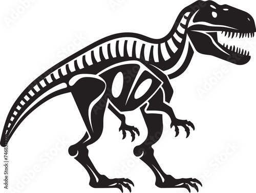 Primeval Profile Tyrannosaurus Graphic Logo Jurassic Jewel T Rex Skeleton Vector Design