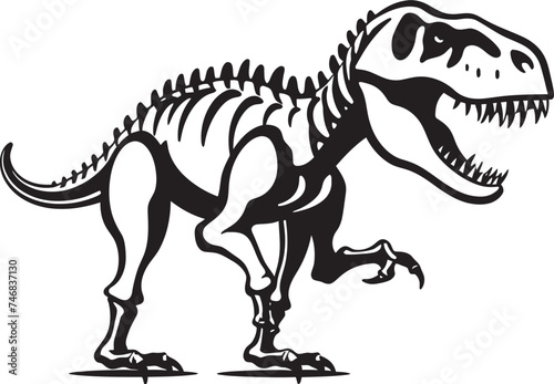 Ancient Apex T Rex Graphic Design Paleontological Majesty Vector T Rex Skeleton © BABBAN