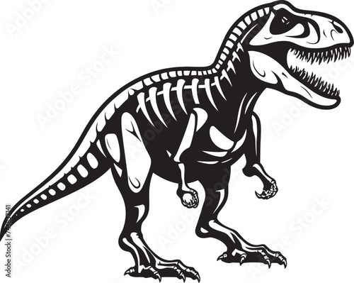 Primeval Profile Tyrannosaurus Graphic Logo Jurassic Jewel T Rex Skeleton Vector Design