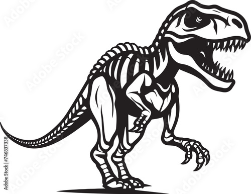 Fossil Finesse T Rex Icon Emblem Ancient Artifact T Rex Vector Logo