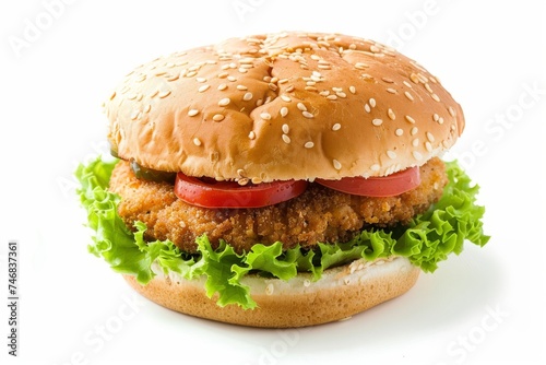 Breaded cutlet in a burger