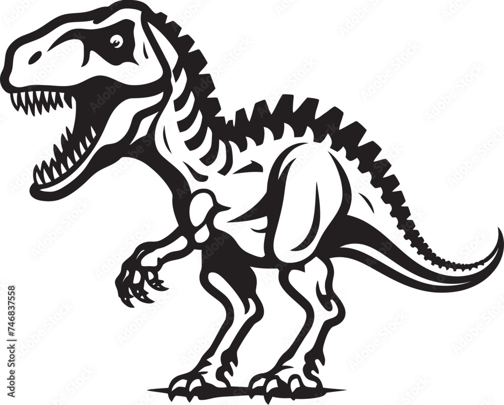 Ancient Apex Tyrannosaurus Skeleton Icon Design Paleontological Majesty Vector Graphic of T Rex Skeleton Ancient Apex Tyrannosaurus Skeleton Icon Design Paleontological Majesty Vector Graphic of T Rex Skeleton