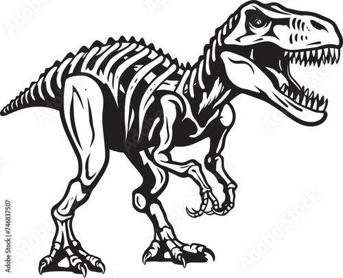 Rex Resurgence Tyrannosaurus Skeleton Graphic Design Tyrannosaurus Tribute Vector Logo Icon © BABBAN