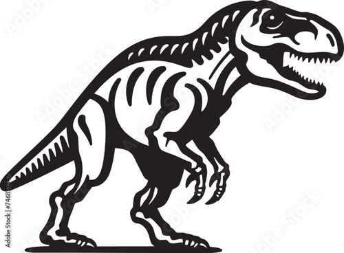 Fossil Finesse T Rex Iconic Emblem Jurassic Jewel Tyrannosaurus Skeleton Vector Logo © BABBAN