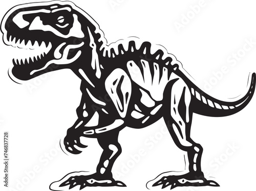 Prehistoric Precision Tyrannosaurus Iconic Graphic Jurassic Jaws T Rex Skeleton Emblem Design