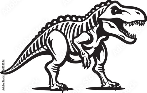 Rex Resurgence Dino Skeleton Vector Logo Tyrants Tribute Tyrannosaurus Iconic Design