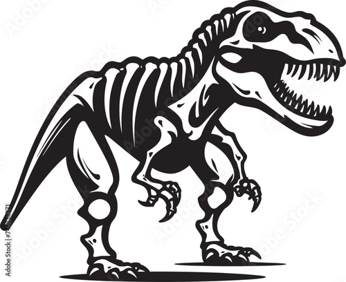 Tyrants Tribute Tyrannosaurus Iconic Design Dino Dynasty T Rex Skeleton Vector Emblem © BABBAN