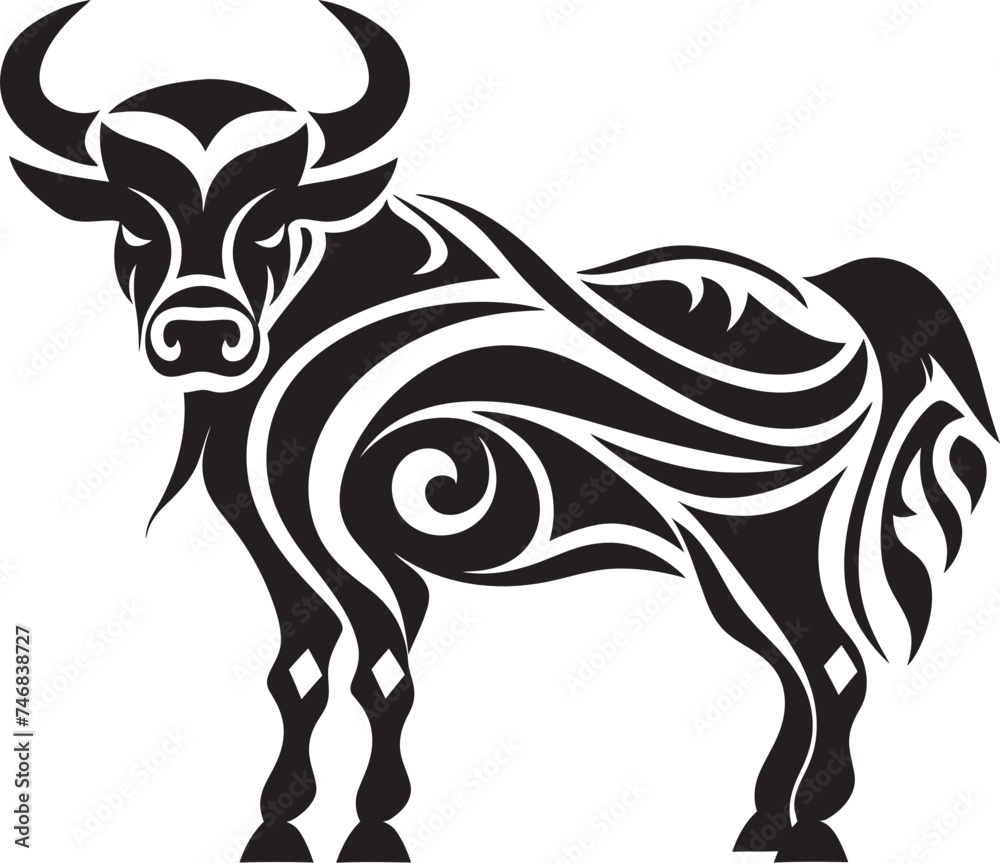 Pacific Paradise Bull Logo in Tahiti Theme Tiki Traditions Tahitian Bull Vector Graphic