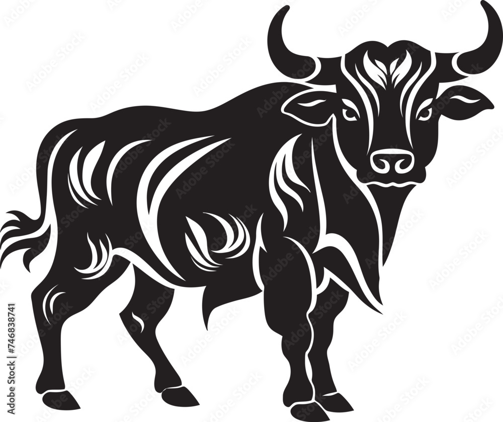 Tribal Toro Tahiti Inspired Bull Graphic Icon Pacific Prowess Bull Vector Emblem in Tahiti Style Tribal Toro Tahiti Inspired Bull Graphic Icon Pacific Prowess Bull Vector Emblem in Tahiti Style