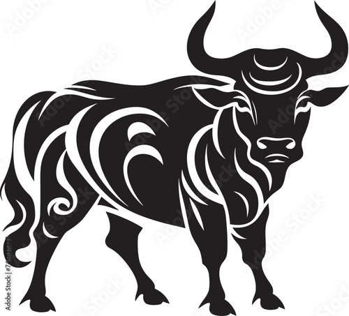 Tropic Toros Tahiti Style Bull Vector Logo Island Bull Tahitian Inspired Vector Logo Design