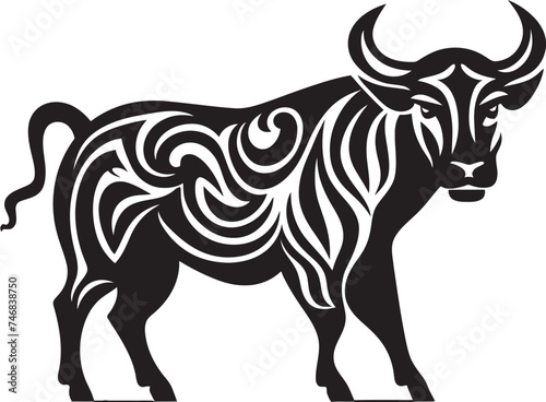 Pacific Paradise Bull Logo in Tahiti Theme Tiki Traditions Tahitian Bull Vector Graphic