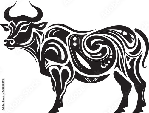 Pacific Paradise Bull Logo in Tahiti Theme Tiki Traditions Tahitian Bull Vector Graphic