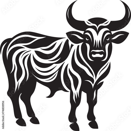 Island Impressions Tahiti Style Bull Icon Tribal Tribute Vector Bull Logo in Tahitian Style