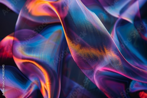 Vibrant abstract swirls in a mesmerizing display of neon colors and fluid motion for modern art and design.