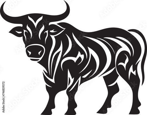 Tropic Toros Tahiti Style Bull Vector Logo Island Bull Tahitian Inspired Vector Logo Design