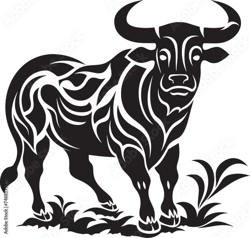 Tropic Toros Tahiti Style Bull Vector Logo Island Bull Tahitian Inspired Vector Logo Design